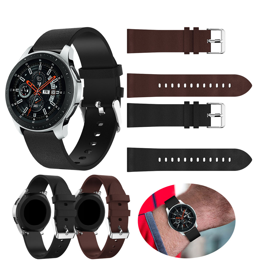 22mm Textured Genuine Leather Watch Strap for Samsung Galaxy Watch 46mm