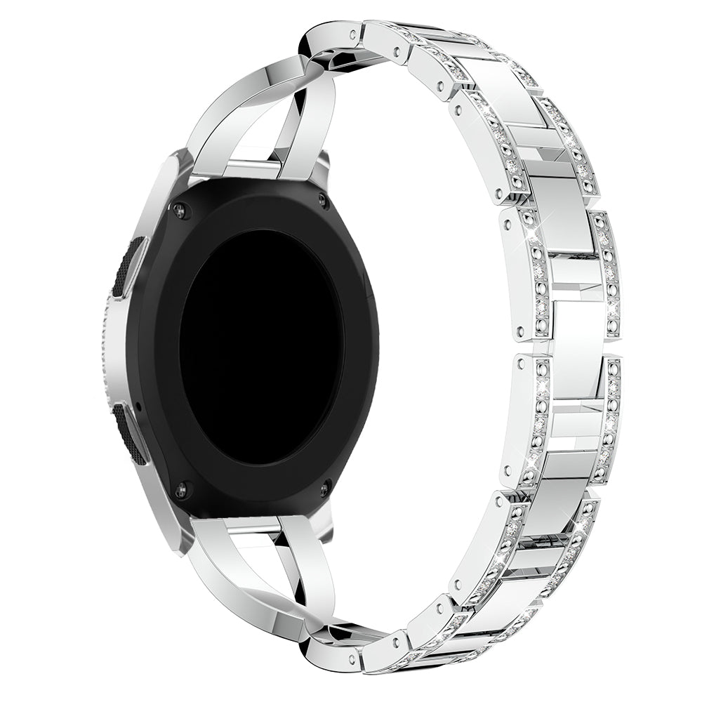 22mm X-shape Rhinestone Decor Alloy Watch Wrist Band for Samsung Galaxy Watch 46mm