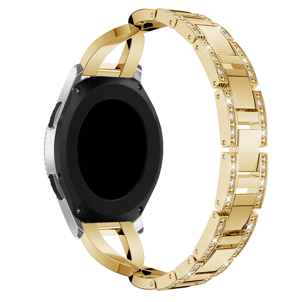 22mm X-shape Rhinestone Decor Alloy Watch Wrist Band for Samsung Galaxy Watch 46mm