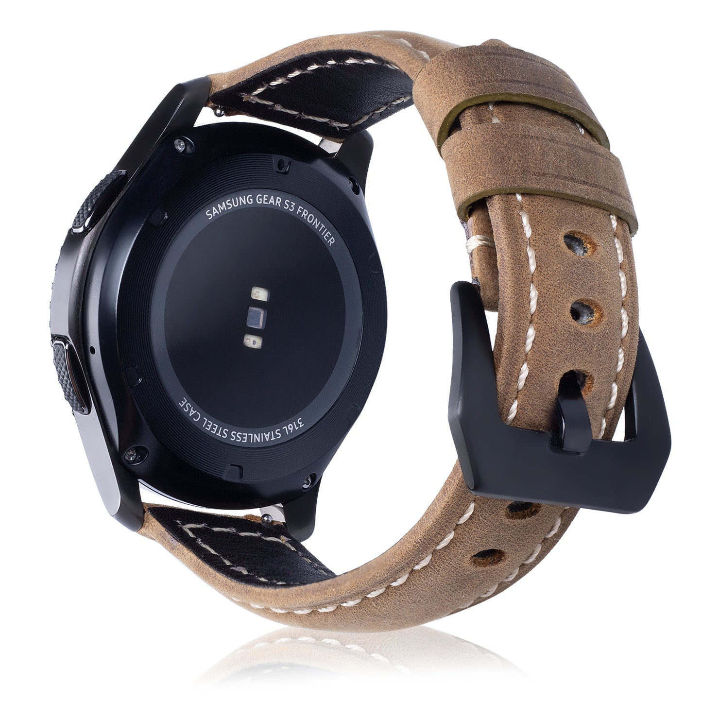 22mm Universal Cowhide Leather Watch Band for Samsung Gear S3 Classic/Frontier etc