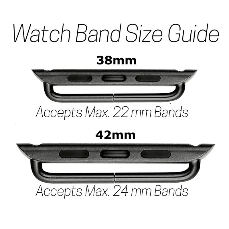 2Pcs/1 Pair Metal Connectors Clasp Watch Strap Adapter for Apple Watch Series 4 44mm, Series 3 / 2 / 1 42mm