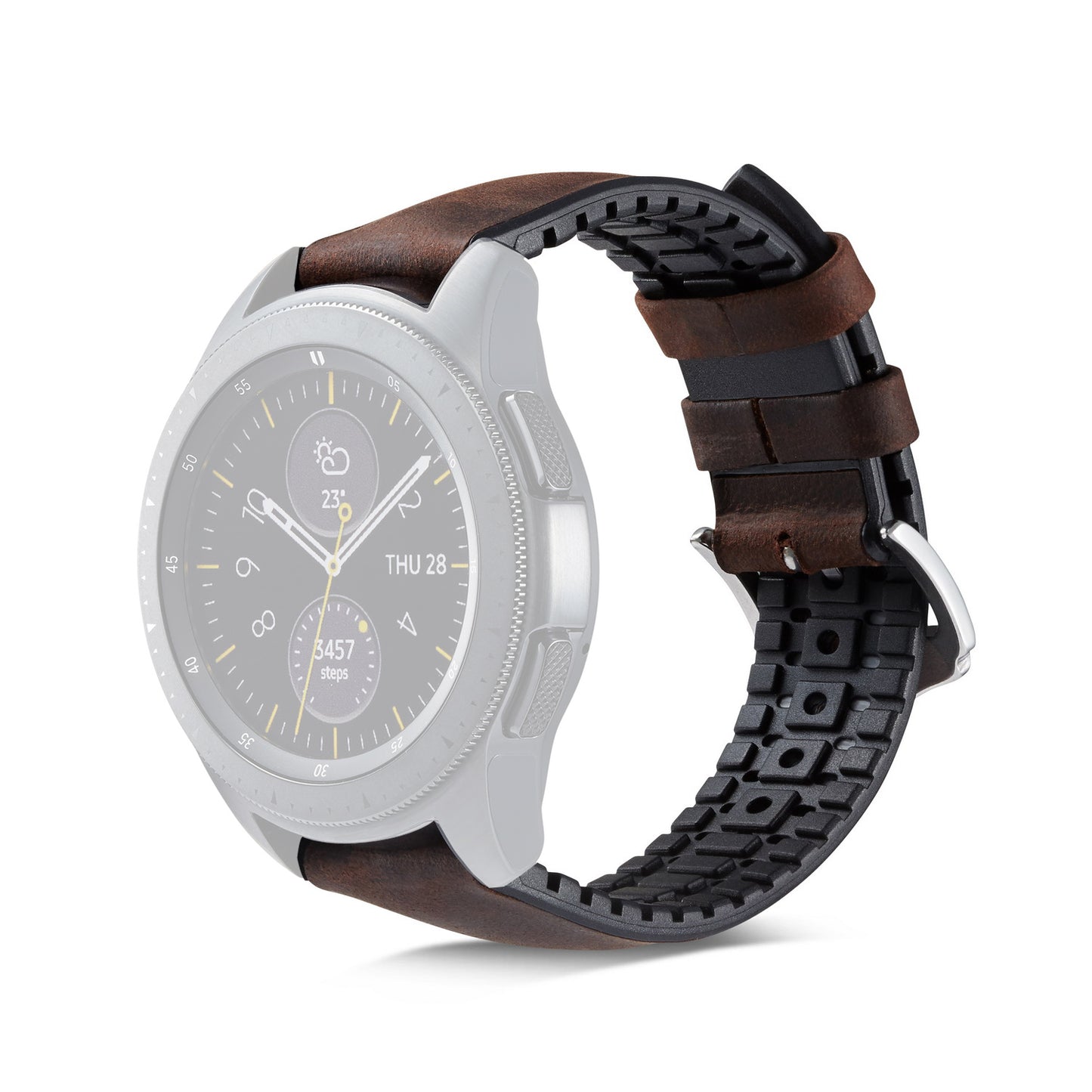 22mm Genuine Leather + Silicone Watch Band for Huawei Watch GT