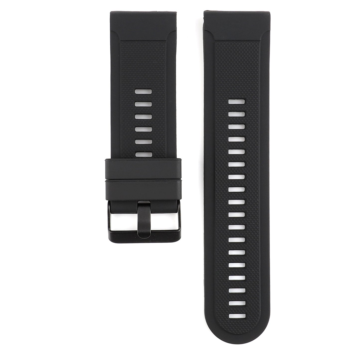 22mm Soft Textured Silicone Watch Band Wrist Bracelet for Garmin Fenix 5 / 5 Plus with Black Buckle