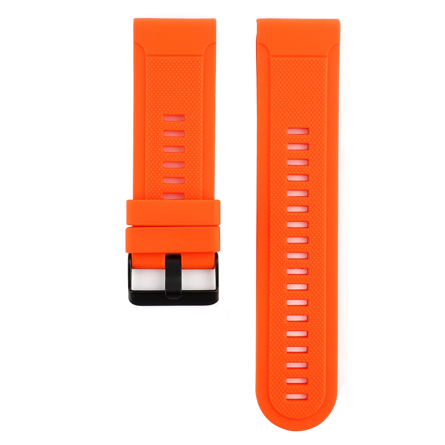 22mm Soft Textured Silicone Watch Band Wrist Bracelet for Garmin Fenix 5 / 5 Plus with Black Buckle