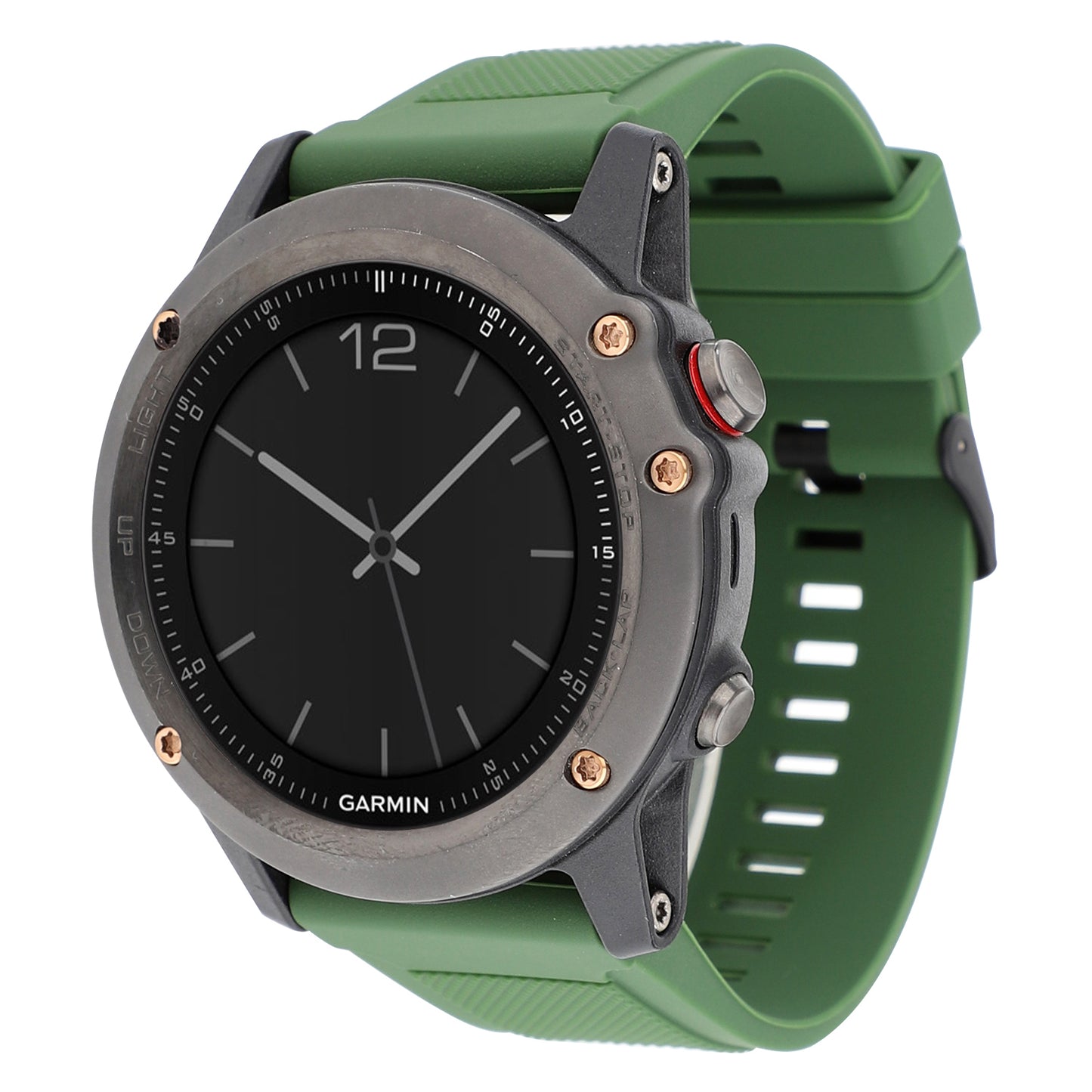 22mm Soft Textured Silicone Watch Band Wrist Bracelet for Garmin Fenix 5 / 5 Plus with Black Buckle