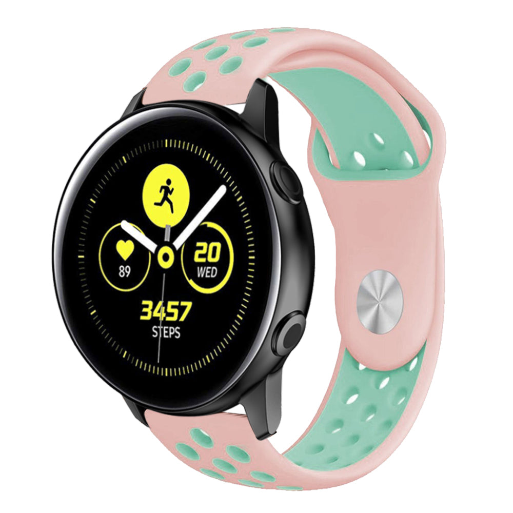 20mm Two-tone Silicone Hollow Watch Band for Samsung Galaxy Watch Active