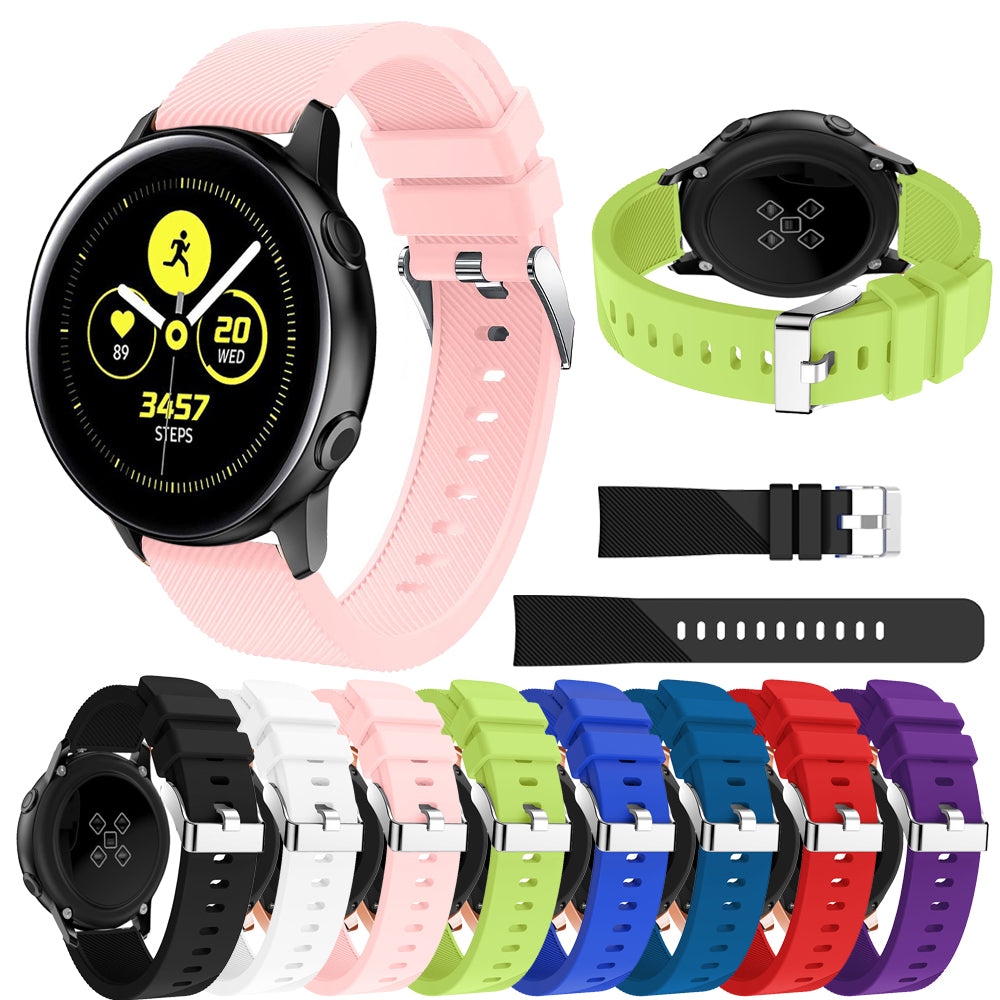 20mm Twill Texture Silicone Watch Strap for Samsung Galaxy Watch Active SM-R500