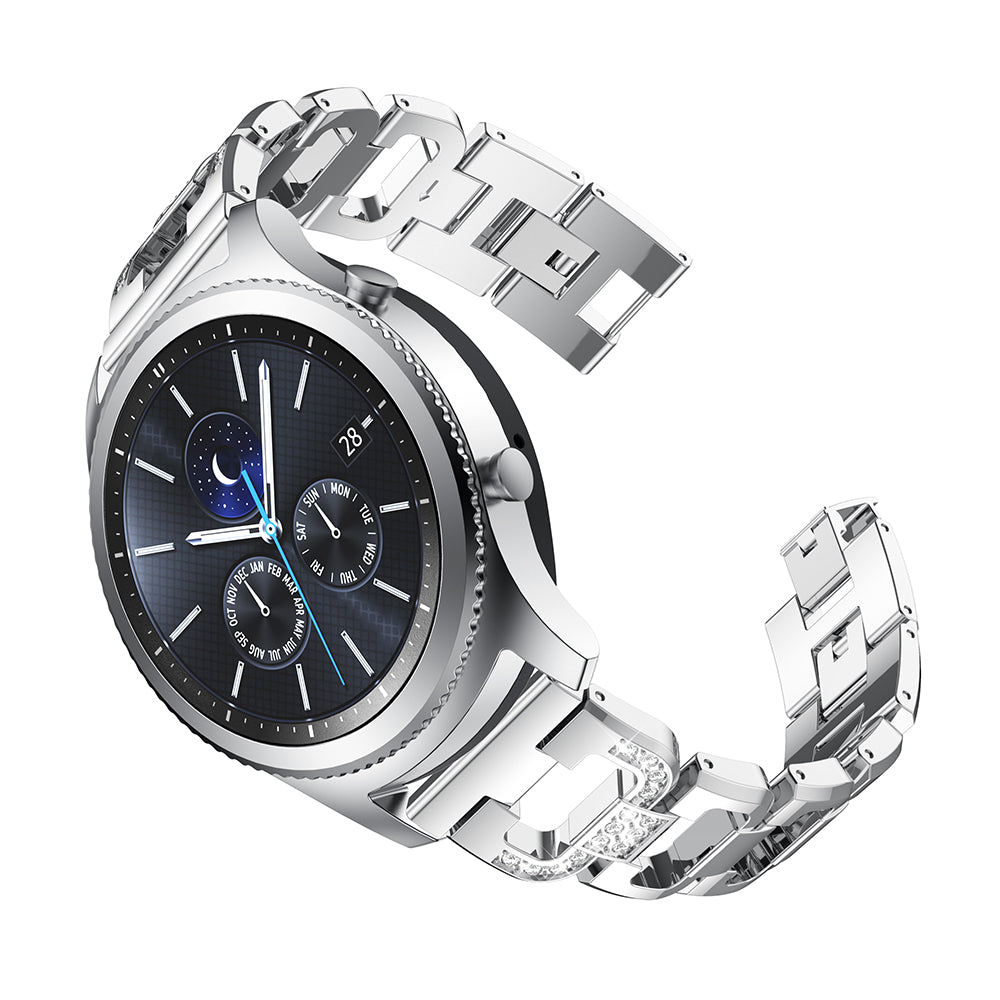 22mm D-shape Rhinestone Decor Alloy Watch Bracelet for Samsung Gear S3 Frontier / S3 Classic
