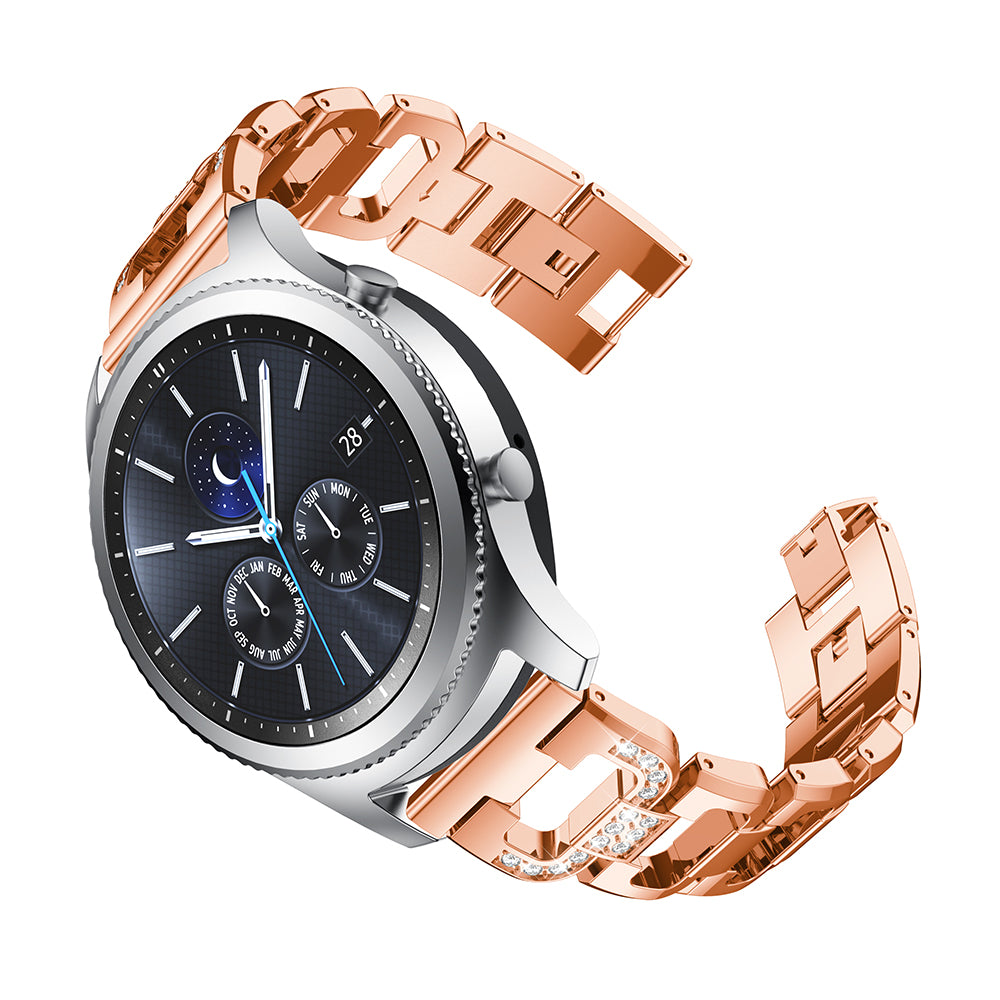 22mm D-shape Rhinestone Decor Alloy Watch Bracelet for Samsung Gear S3 Frontier / S3 Classic