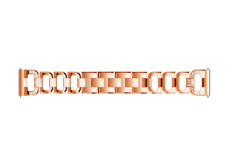22mm D-shape Rhinestone Decor Alloy Watch Bracelet for Samsung Gear S3 Frontier / S3 Classic