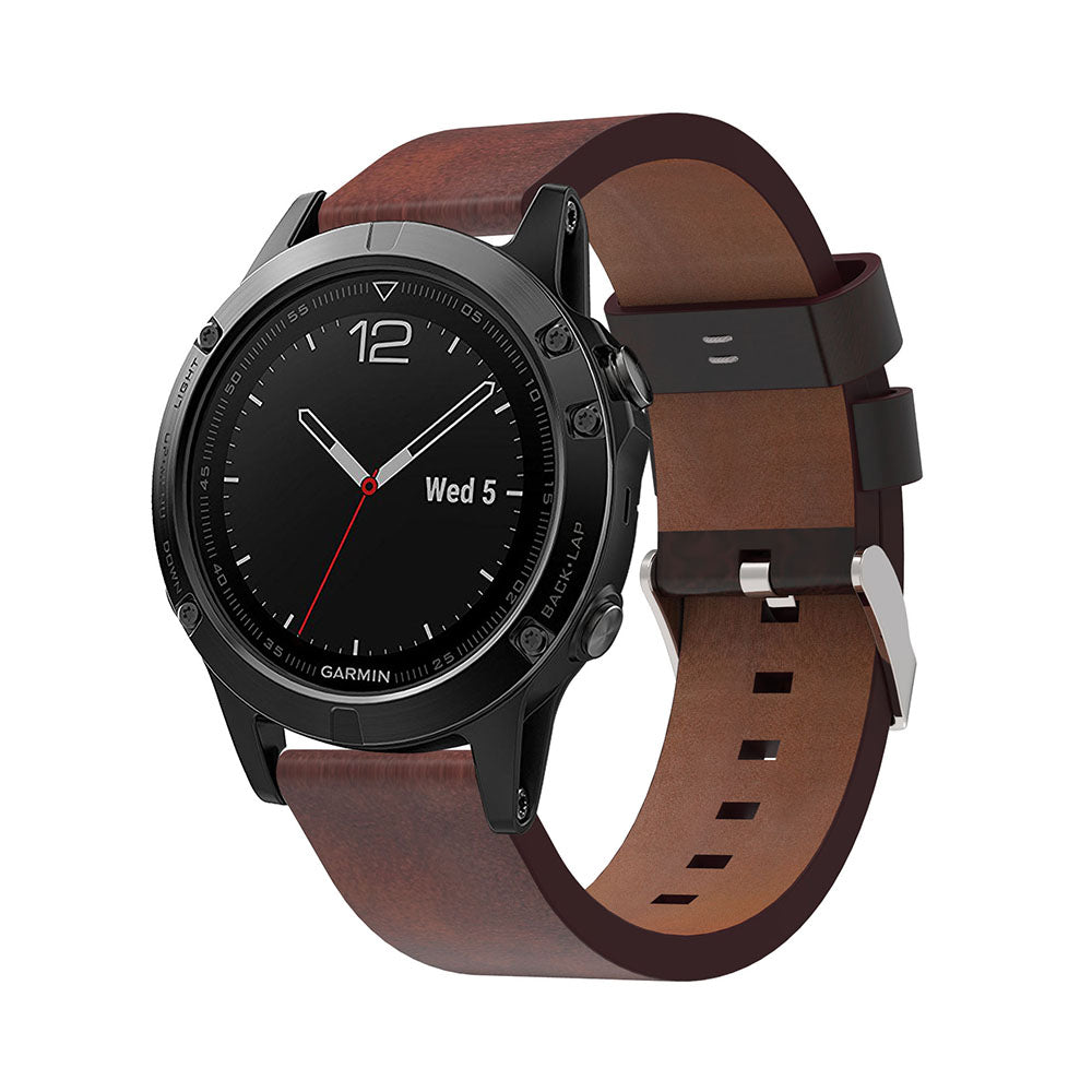 210mm PU Leather Pointed Strap Replacement Wriststrap Watch Band for Garmin Fenix 5