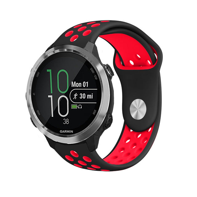 20mm Two-tone Silicone Watch Band for Garmin Forerunner 645 Music /Vivoactive 3/Vivomove HR, Adjustable Watch Strap Replacement
