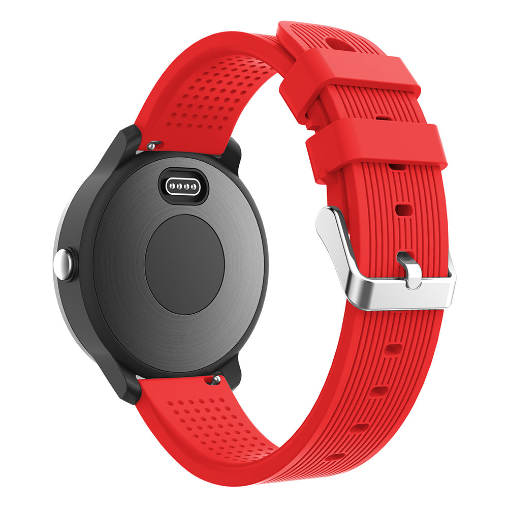 20mm Stripes Texture Silicone Watchband for Garmin Vivoactive 3 Adjustable Watch Strap Replacement