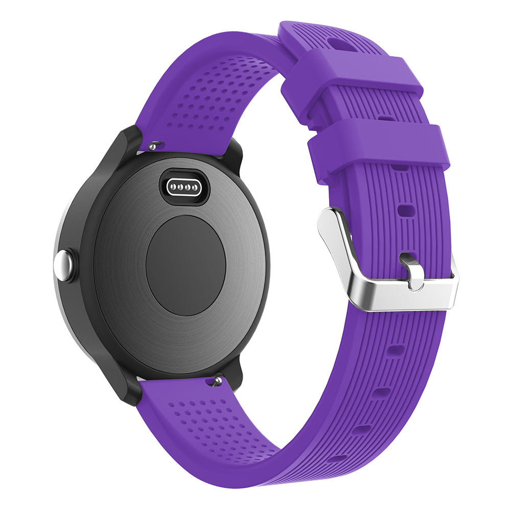 20mm Stripes Texture Silicone Watchband for Garmin Vivoactive 3 Adjustable Watch Strap Replacement