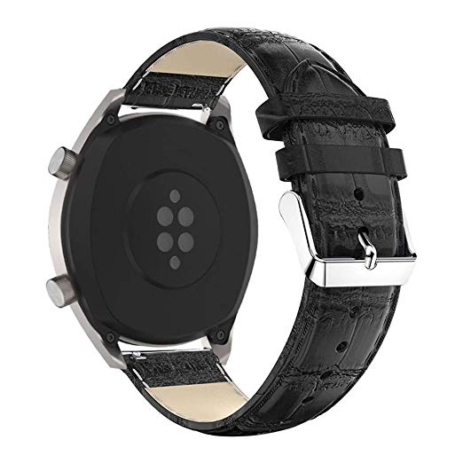 22mm Crocodile Texture Genuine Leather Watch Strap Replacement for Huawei Watch GT/ Watch 2 Pro/Honor Watch Magic