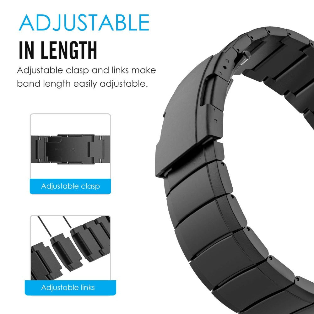 20mm One Bead Stainless Steel Watch Strap with Adjustable Clasp and Links for Samsung Galaxy Watch Active