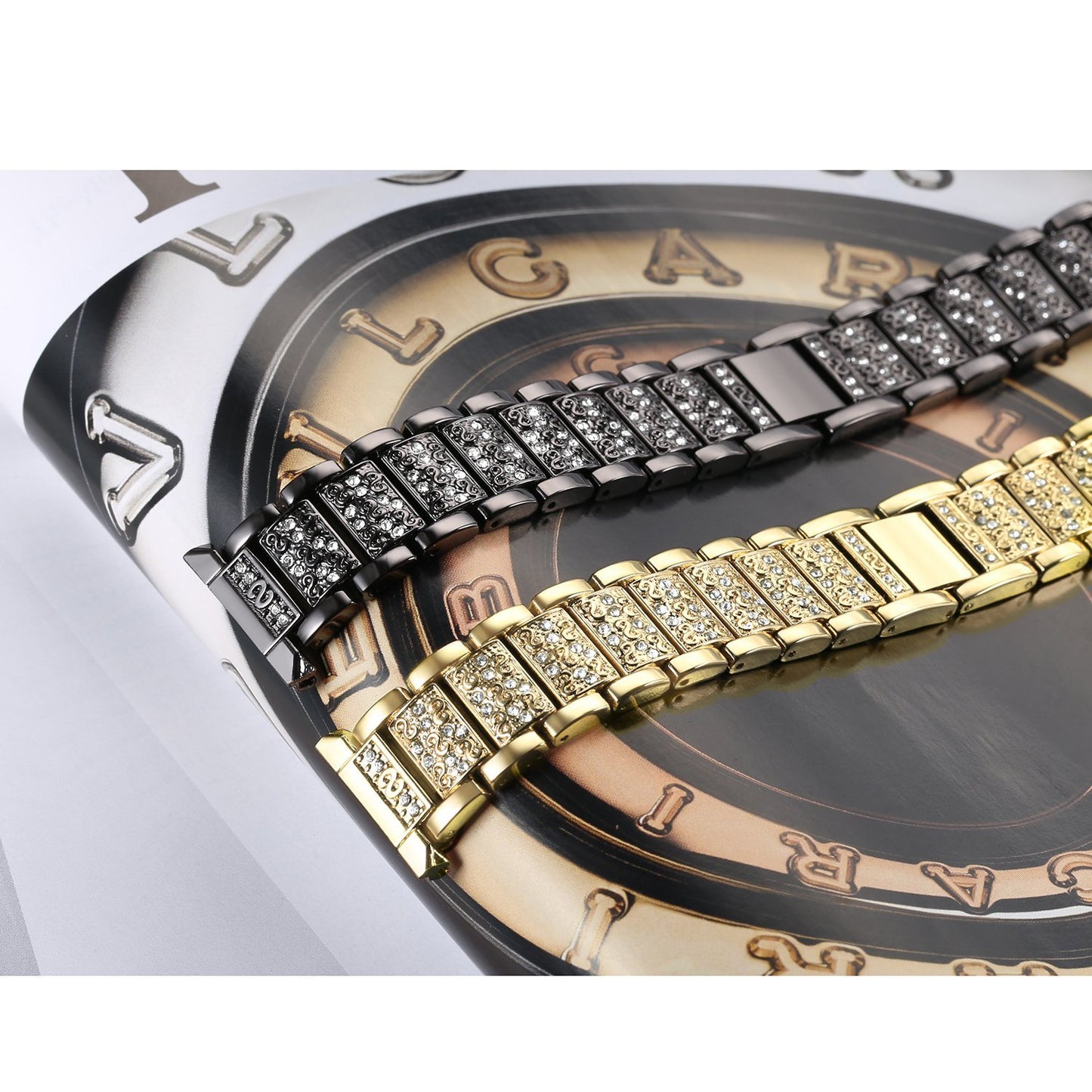 22mm Universal Rhinestone Decor Metal Watch Band for Huawei Watch GT / Samsung Gear S3 Classic / S3 Frontier