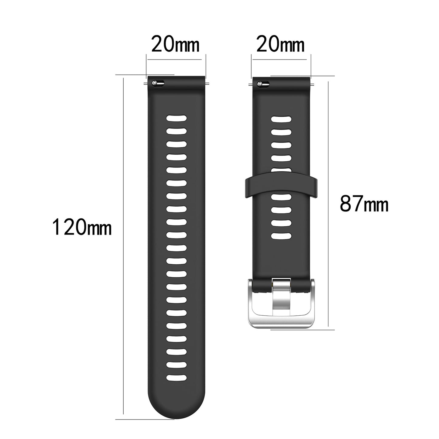 20mm Silicone Watch Strap for Garmin Forerunner 245 Smart Watch Band Replacement