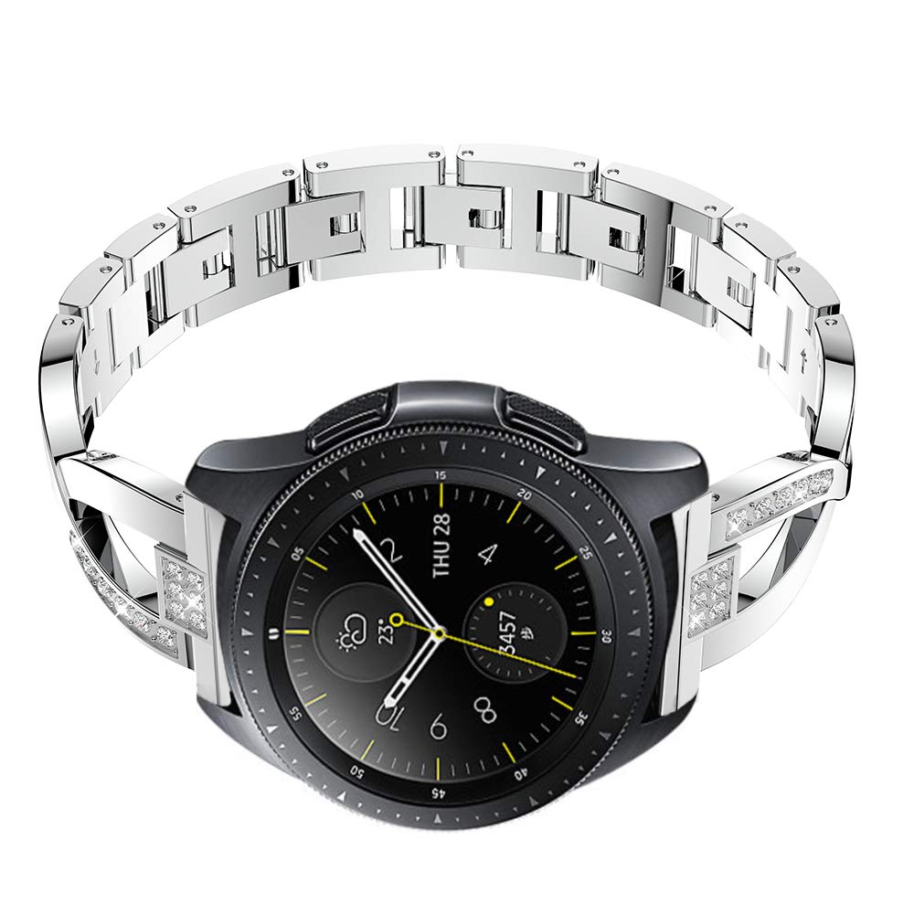 22mm Diamond Decor Stainless Steel Smart Watch Band for Samsung Gear S3 Classic/Frontier/Gear 2 R380 etc
