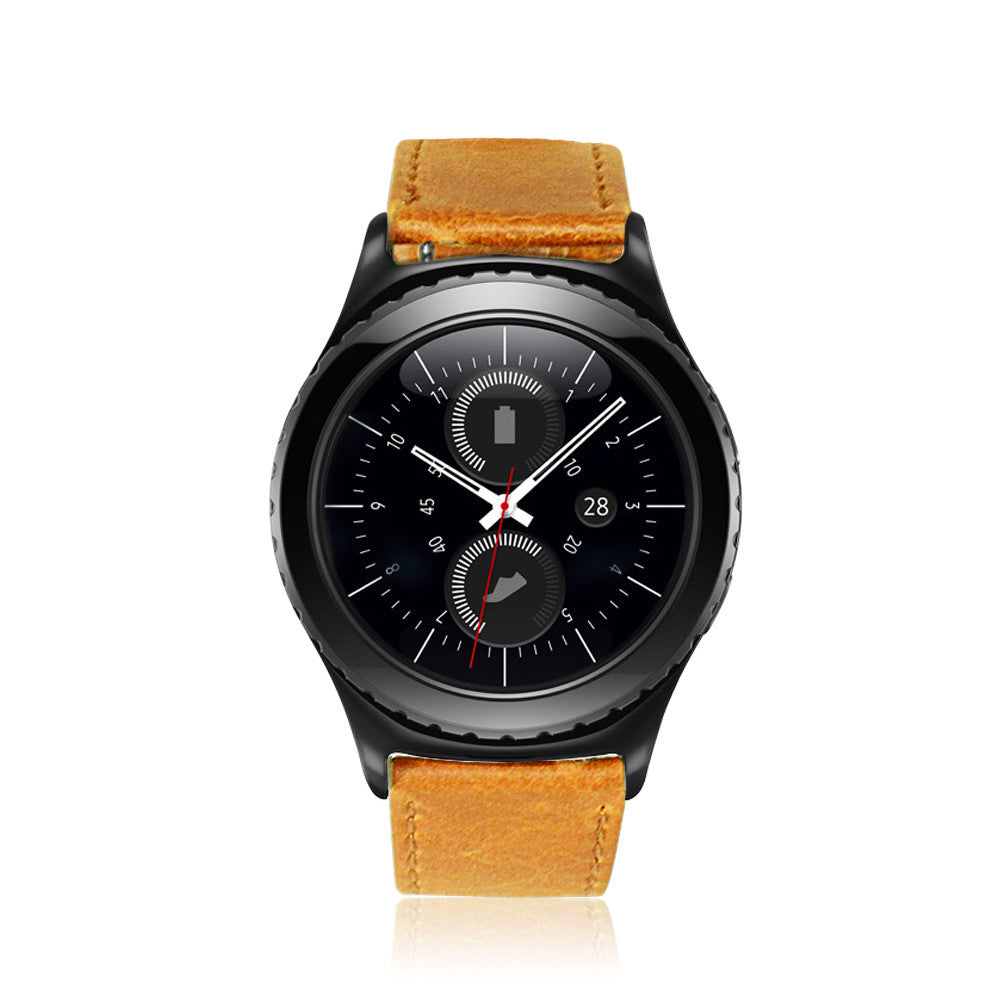 20mm Crazy Texture Genuine Leather Watch Band Bracelet Strap for Samsung Gear S2 Classic / S3 Classic