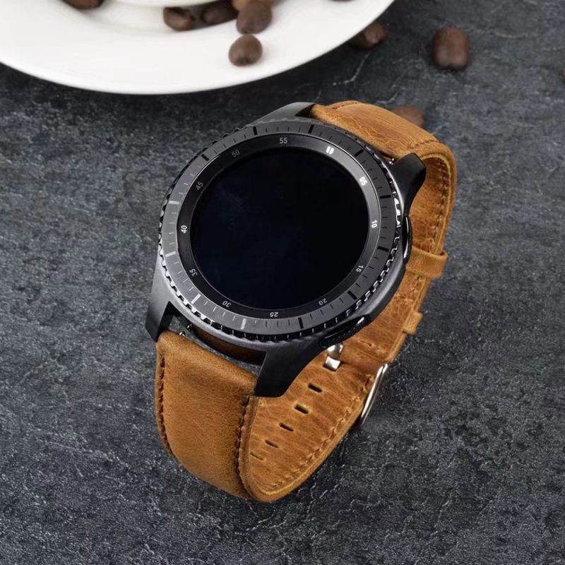20mm Crazy Texture Genuine Leather Watch Band Bracelet Strap for Samsung Gear S2 Classic / S3 Classic