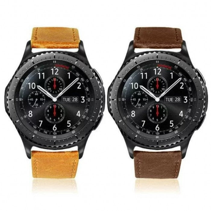 20mm Crazy Texture Genuine Leather Watch Band Bracelet Strap for Samsung Gear S2 Classic / S3 Classic