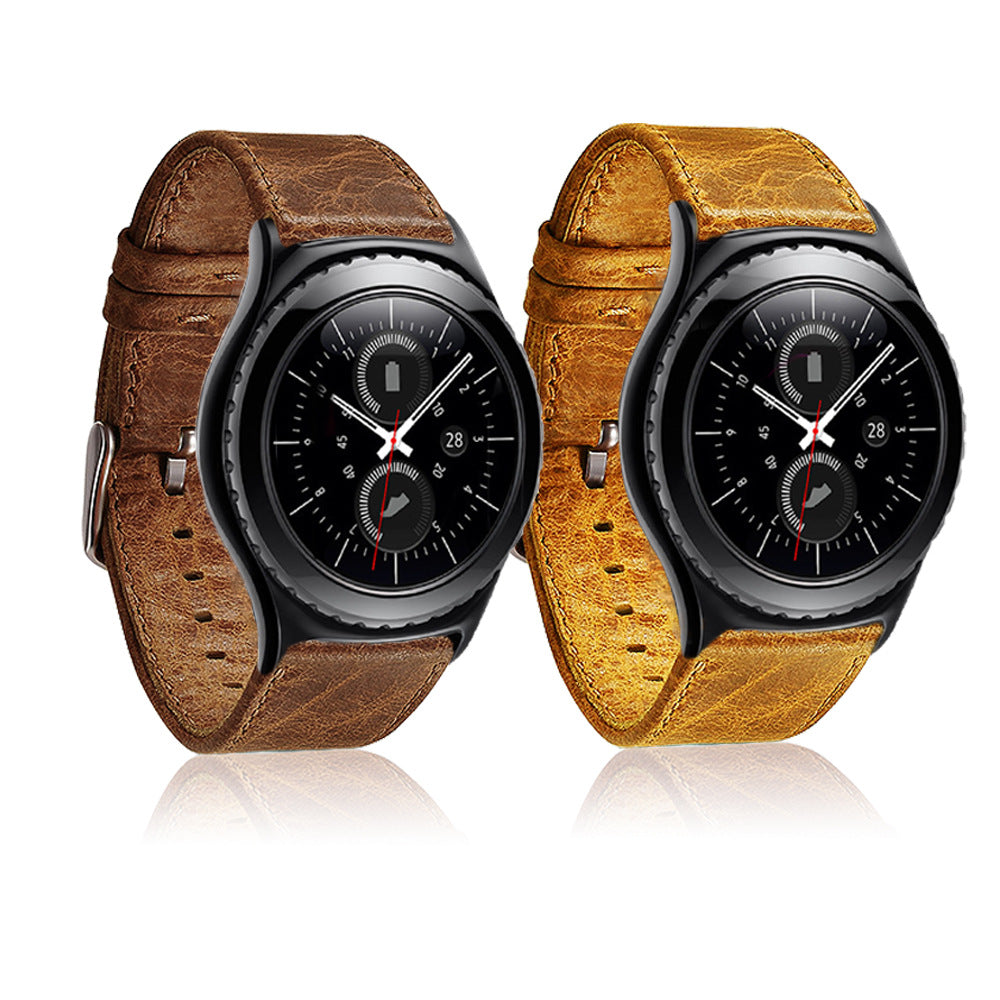 20mm Crazy Texture Genuine Leather Watch Band Bracelet Strap for Samsung Gear S2 Classic / S3 Classic