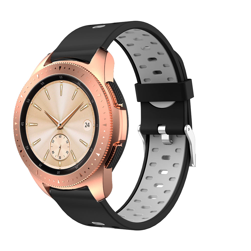 20mm Dual-colors Silicone Smart Watch Replacement Band for Samsung Galaxy Watch 42mm