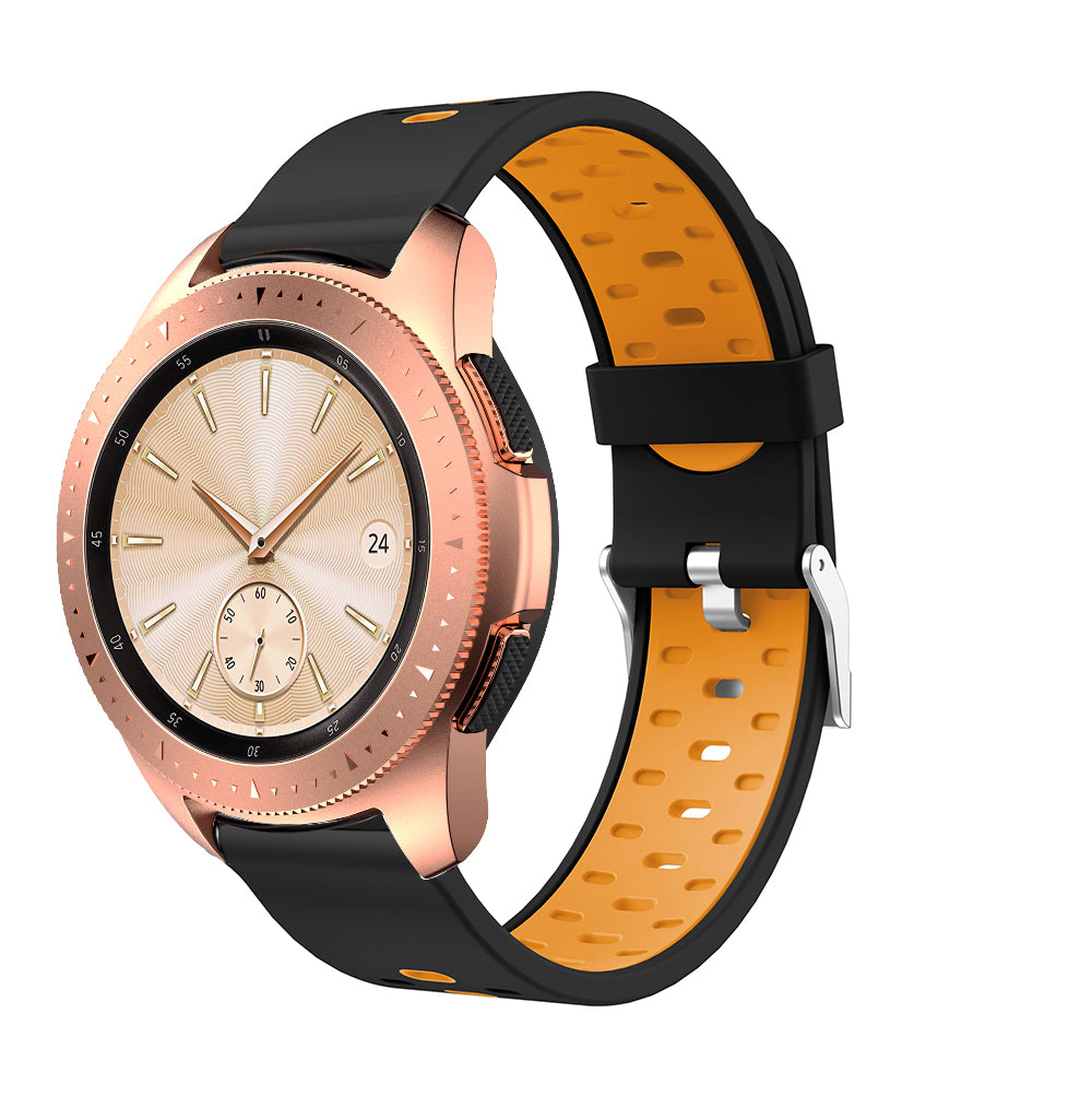 20mm Dual-colors Silicone Smart Watch Replacement Strap for Samsung Galaxy Watch Active SM-R500NZKAXAC