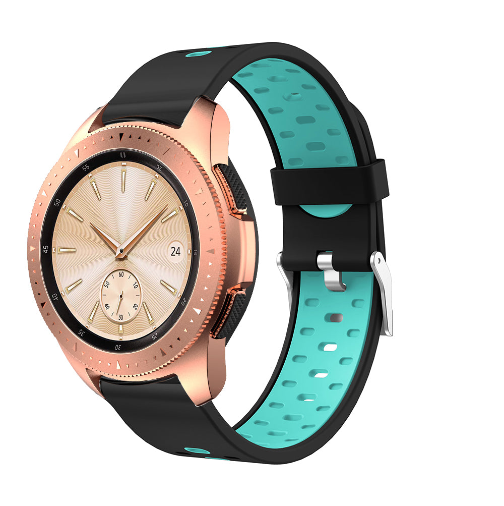 20mm Dual-colors Silicone Smart Watch Replacement Strap for Samsung Galaxy Watch Active SM-R500NZKAXAC