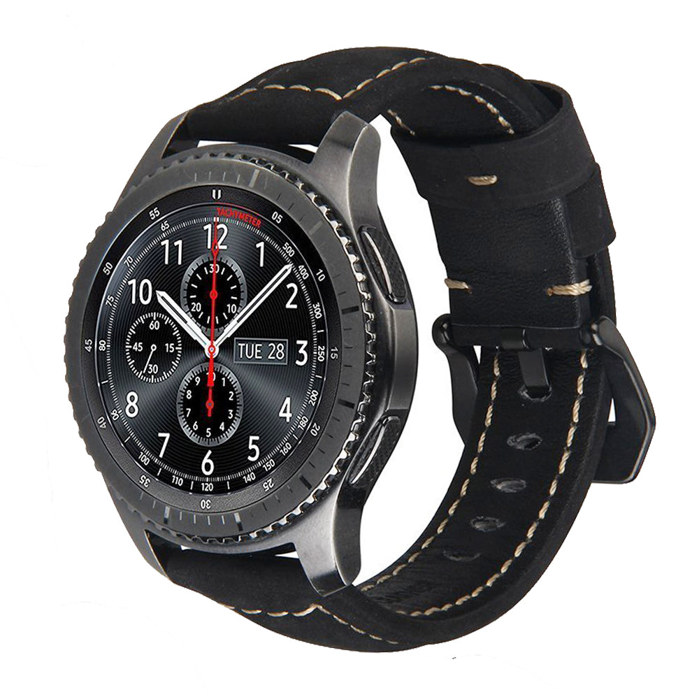22mm Genuine Leather Watch Band Strap for Samsung Gear S3 Frontier / S3 Classic