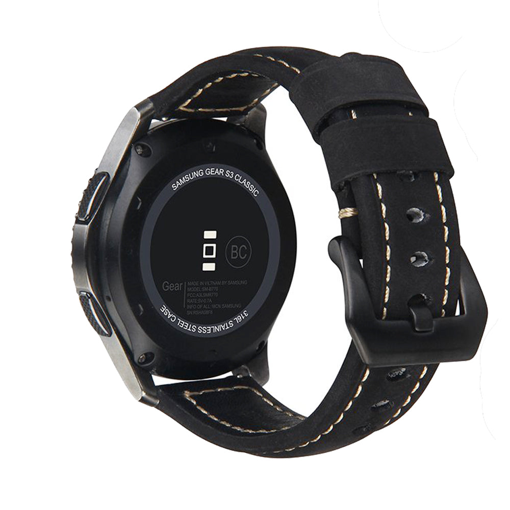22mm Genuine Leather Watch Band Strap for Samsung Gear S3 Frontier / S3 Classic
