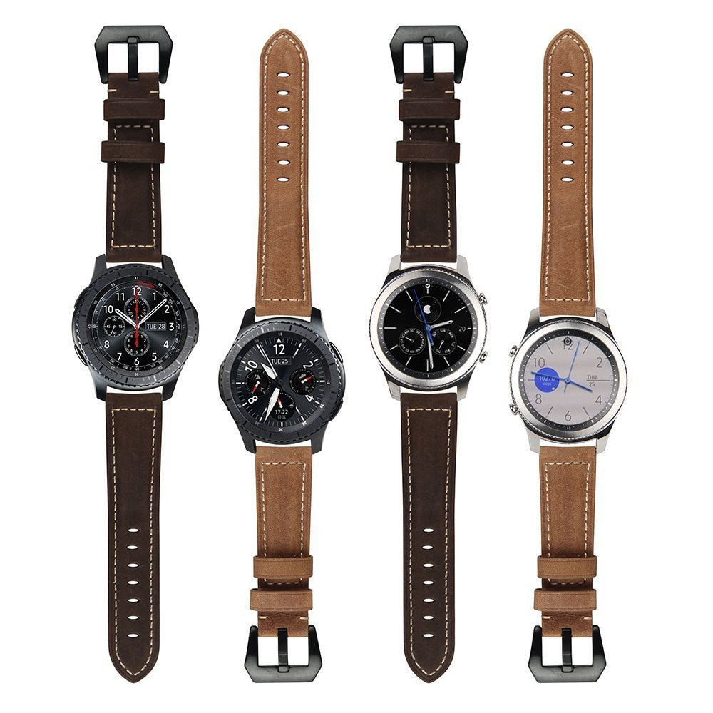 22mm Genuine Leather Watch Band Strap for Samsung Gear S3 Frontier / S3 Classic