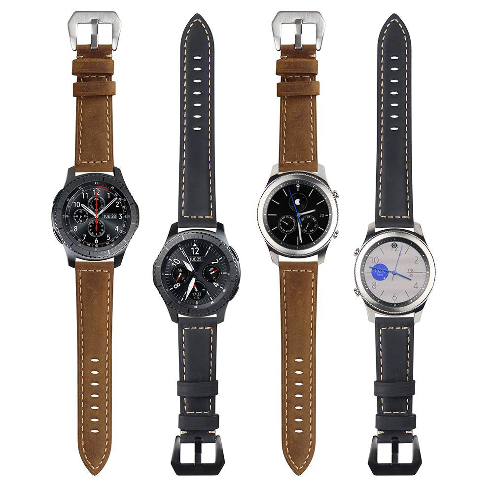 22mm Genuine Leather Watch Band Strap for Samsung Gear S3 Frontier / S3 Classic