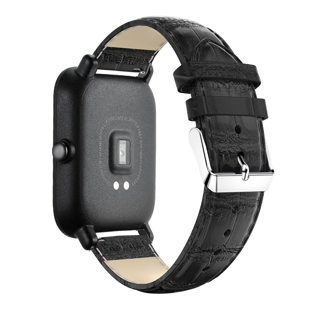 20mm Crocodile Texture Leather Smart Watch Strap Replacement for Amazfit GTS