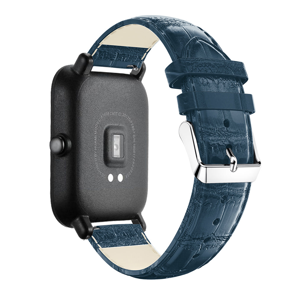 20mm Crocodile Texture Leather Smart Watch Strap Replacement for Amazfit GTS