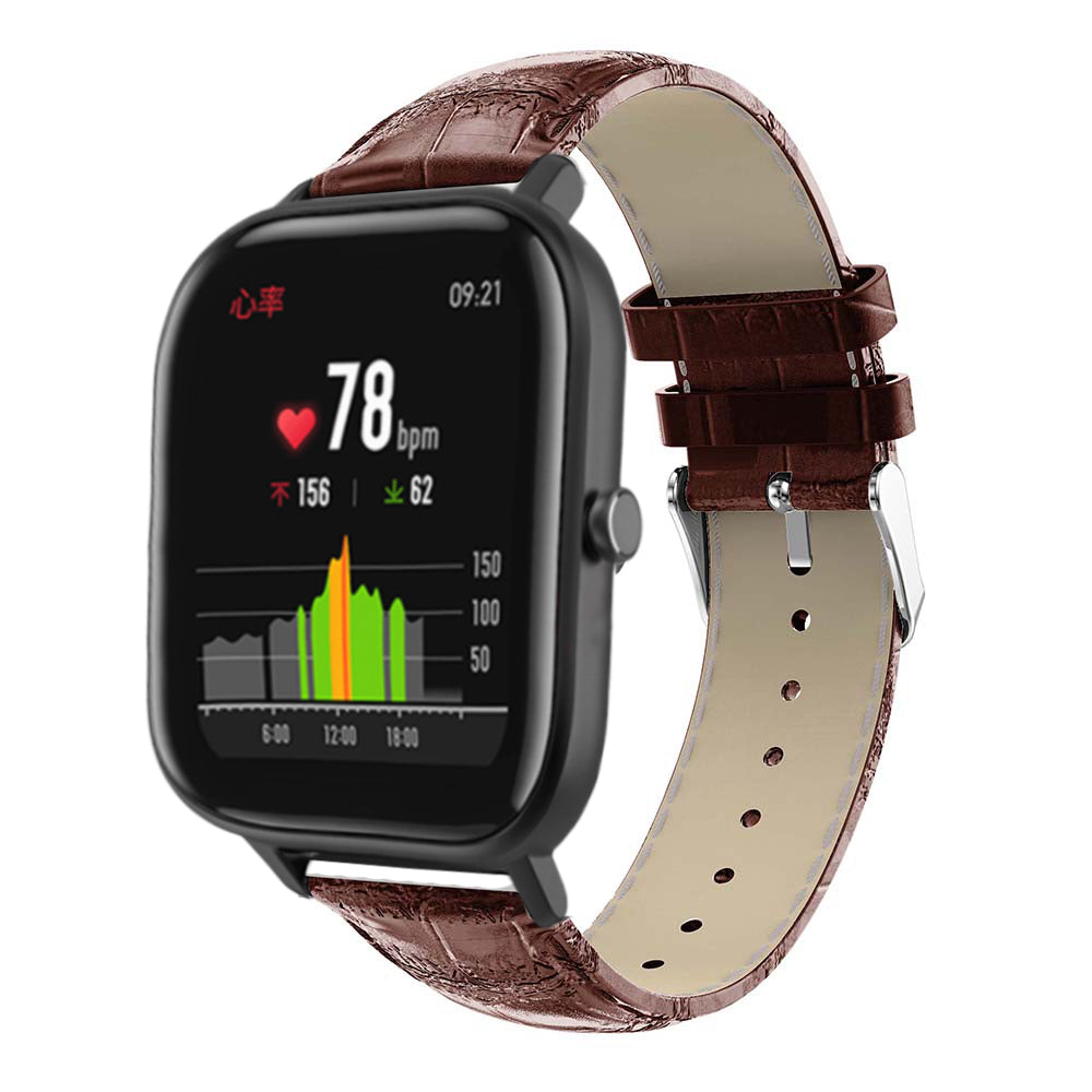 20mm Crocodile Texture Leather Smart Watch Strap Replacement for Amazfit GTS