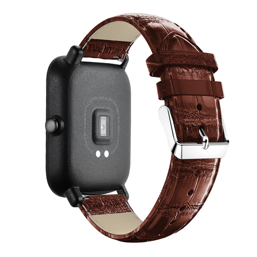 20mm Crocodile Texture Leather Smart Watch Strap Replacement for Amazfit GTS