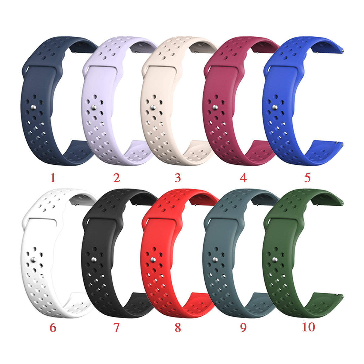 20mm Soft Ventilation Silicone Watch Band Replacement for Garmin Move Luxe/Move Style/Move 3/Move Venu
