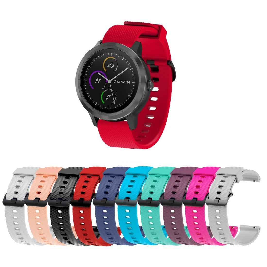 20mm Silicone Smart Watch Band Strap for GarminMove Luxe/Move Style/Move 3/Move Venu