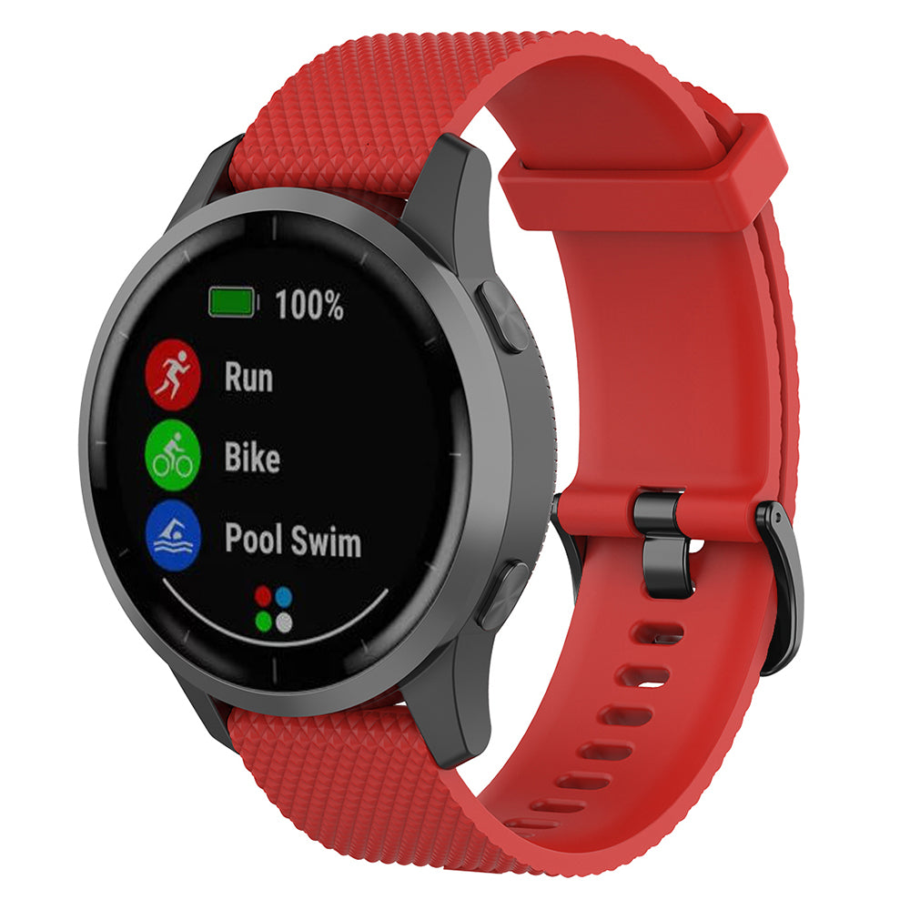22mm Textured Soft Silicone Strap Watch Band Replacement for Garmin Vivoactive 4