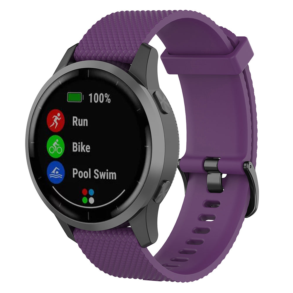 22mm Textured Soft Silicone Strap Watch Band Replacement for Garmin Vivoactive 4