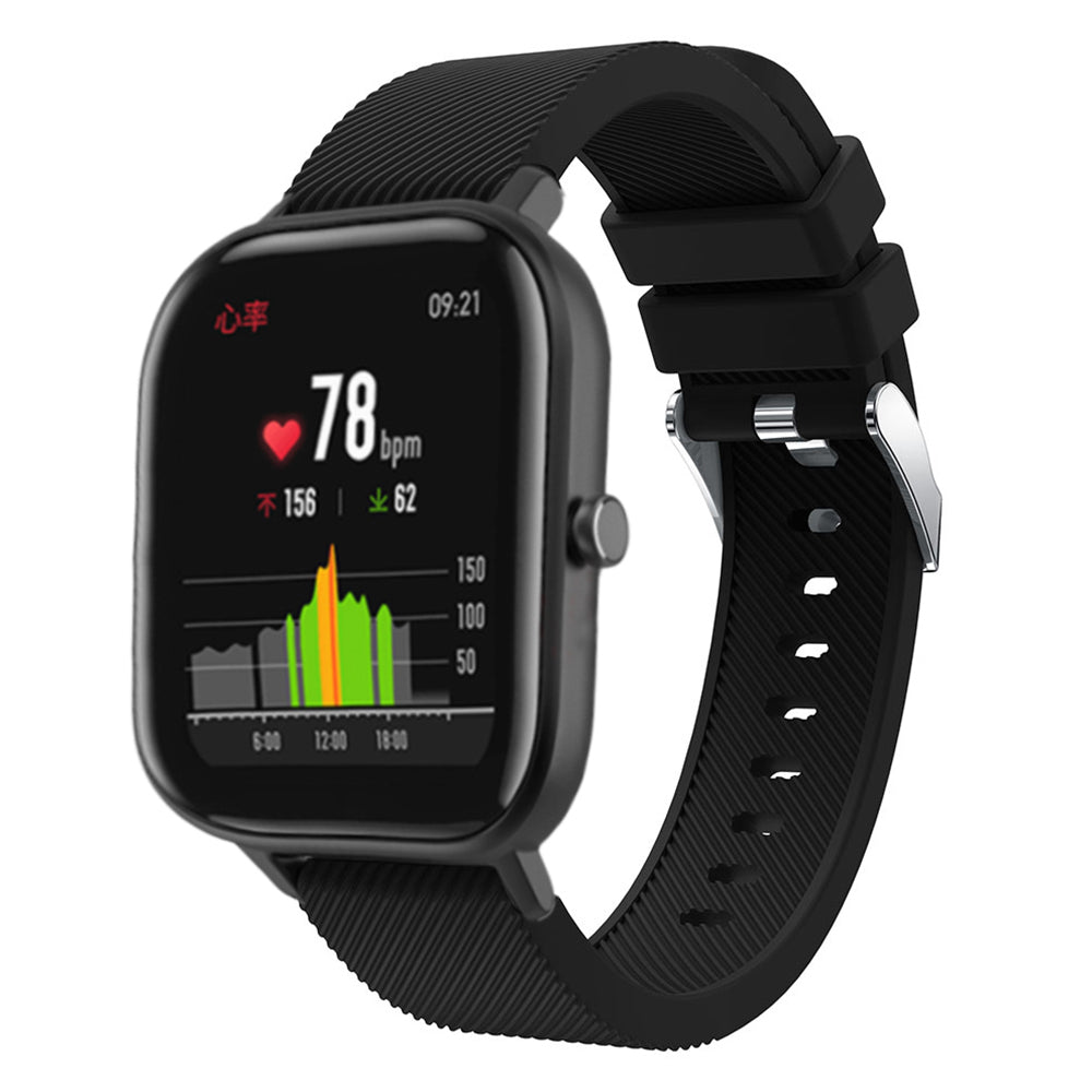 20mm Twill Texture Silicone Watch Sports Bracelet Strap Replacement for Huami Amazfit Youth Edition Lite