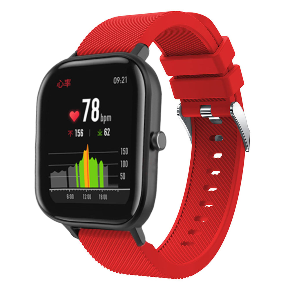 20mm Twill Texture Silicone Watch Sports Bracelet Strap Replacement for Huami Amazfit Youth Edition Lite