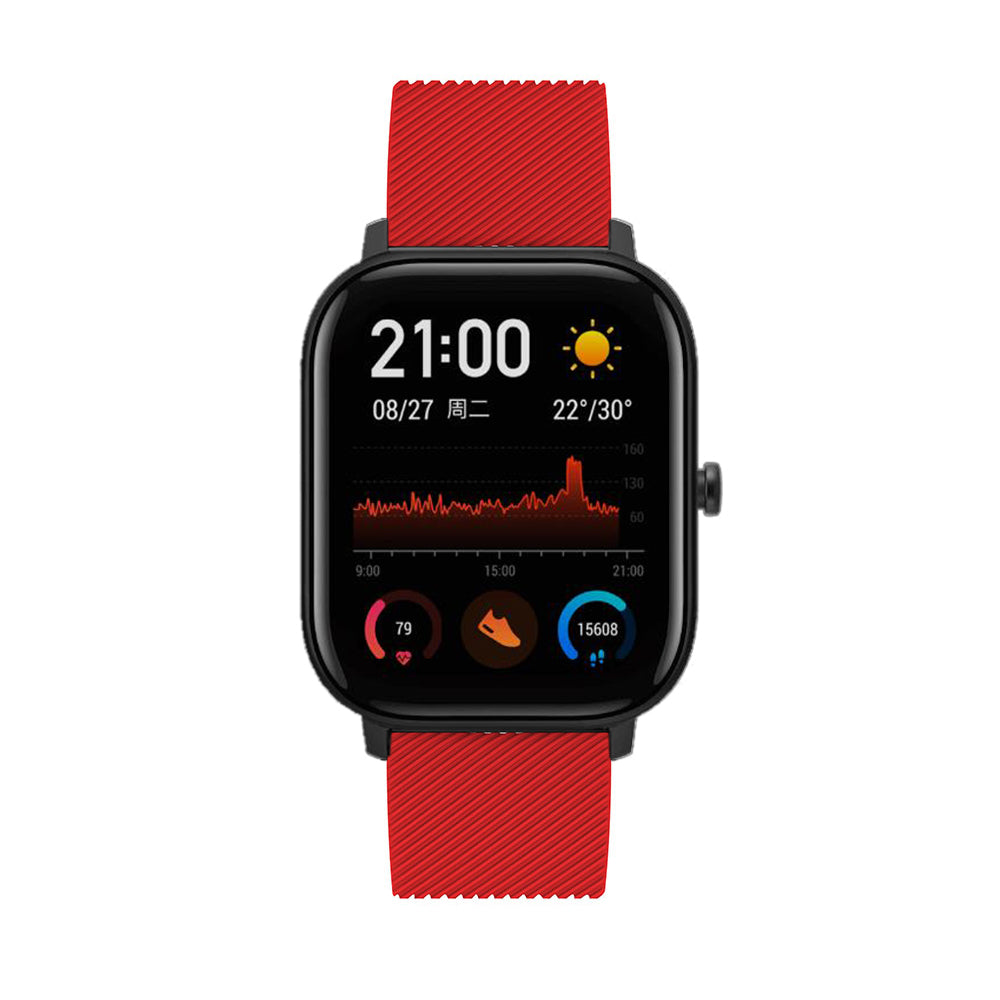 20mm Twill Texture Silicone Watch Sports Bracelet Strap Replacement for Huami Amazfit Youth Edition Lite