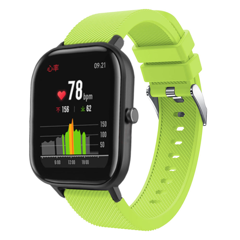 20mm Twill Texture Silicone Watch Sports Bracelet Strap Replacement for Huami Amazfit Youth Edition Lite