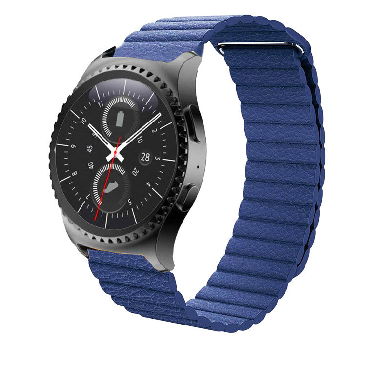 22mm Magnetic Buckle Leather Watch Bands for Samsung Galaxy Gear S3 Classic/Frontier / Huawei Watch GT / Motorola Moto 360 2nd Gen / Ticwatch