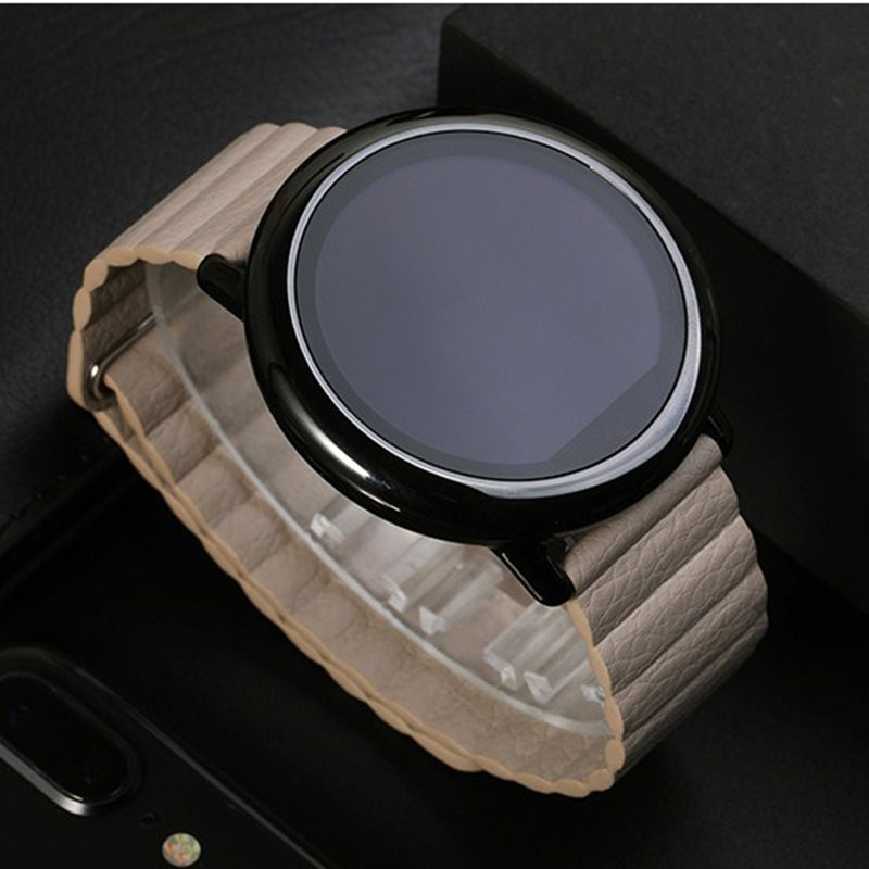 22mm Magnetic Buckle Leather Watch Bands for Samsung Galaxy Gear S3 Classic/Frontier / Huawei Watch GT / Motorola Moto 360 2nd Gen / Ticwatch