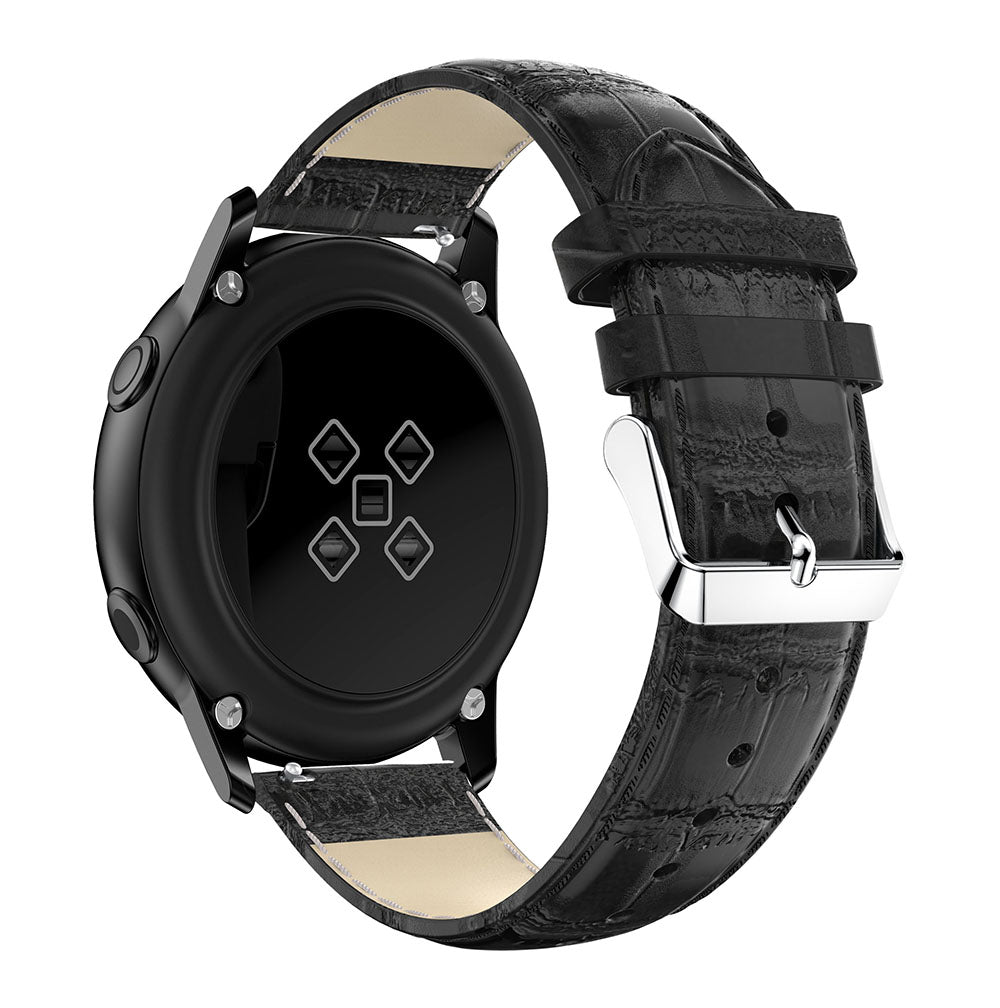 20mm Crocodile Texture Genuine Leather Watch Strap Replacement for Samsung Galaxy Watch Active