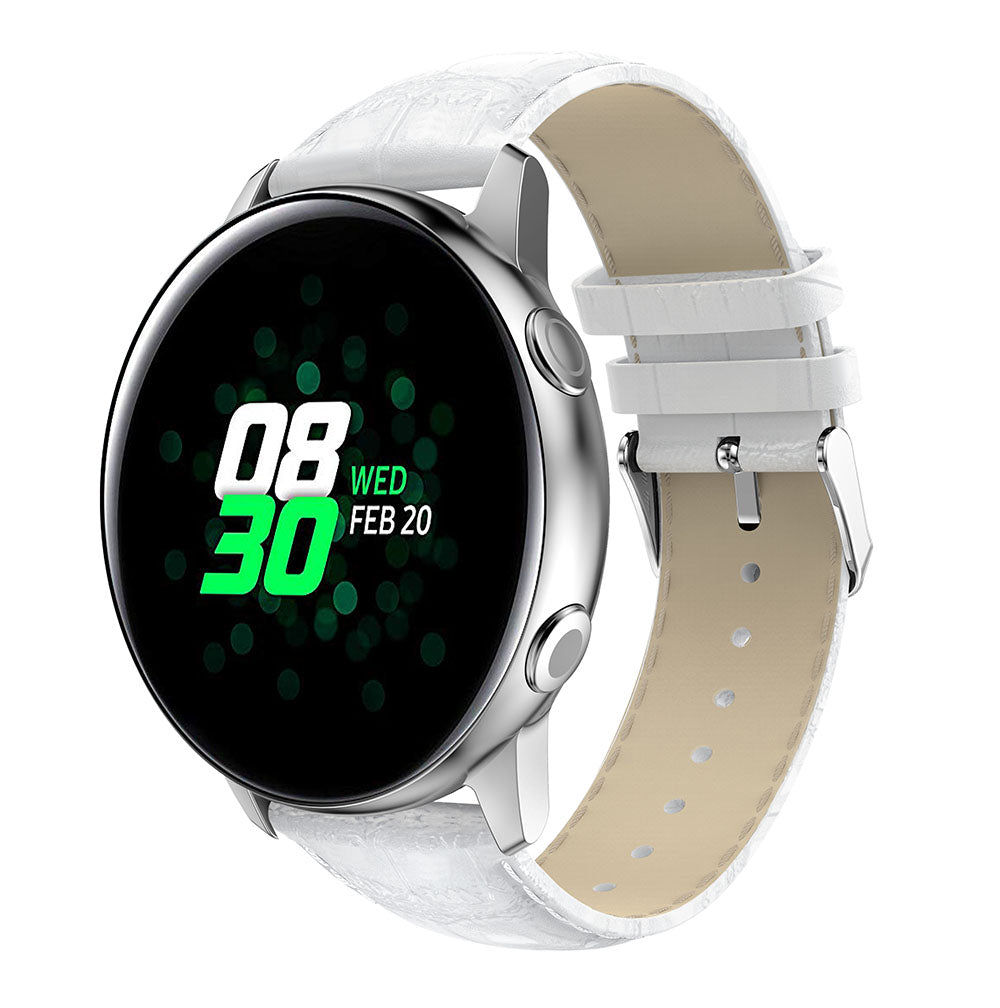 20mm Crocodile Texture Genuine Leather Watch Strap Replacement for Samsung Galaxy Watch Active